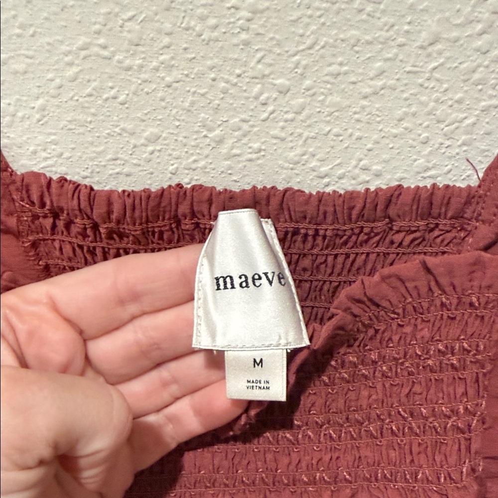 Maeve -Anthropologie Smocked Ruffle Hem Swing Tank Top - Picture 4 of 7